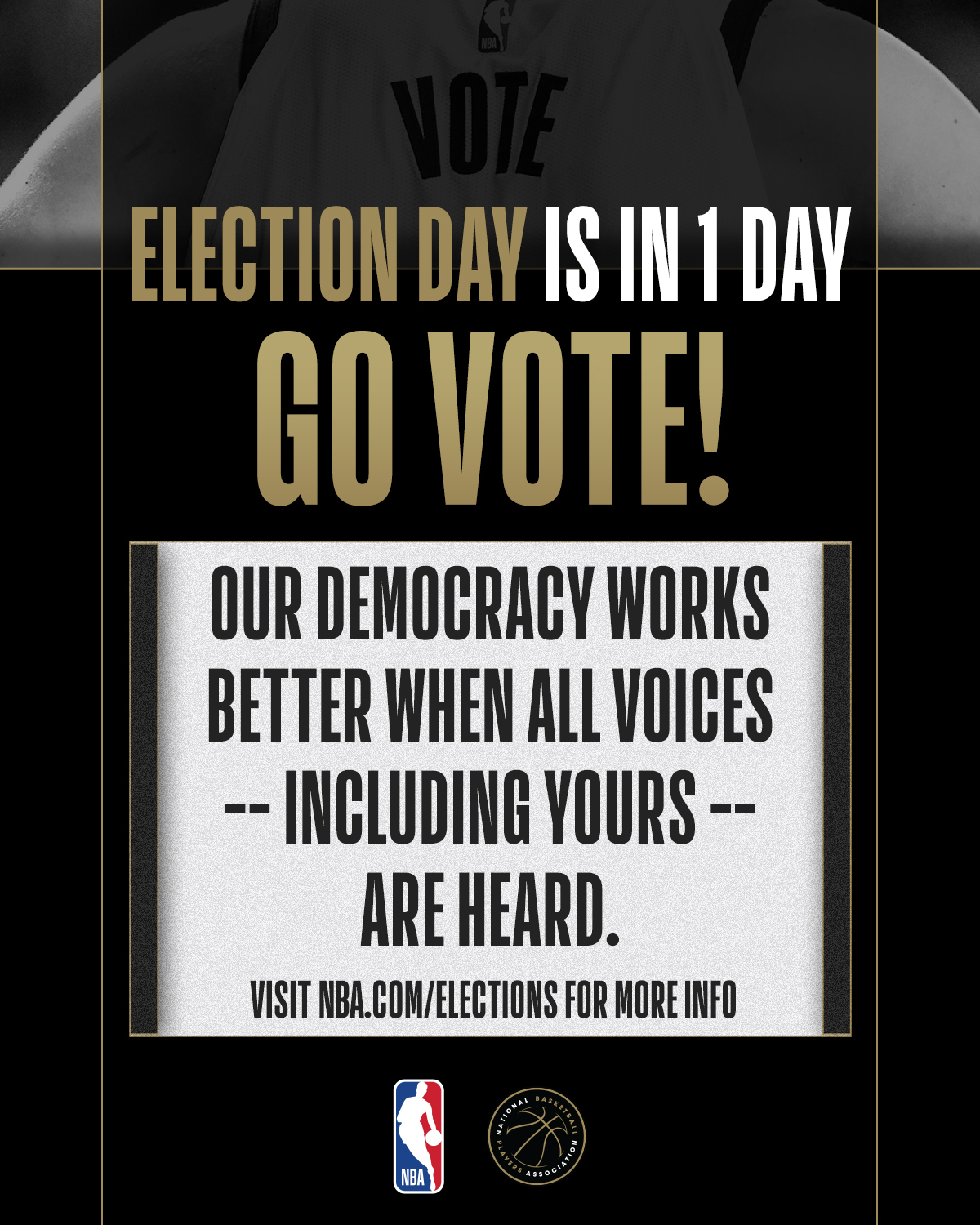 NBA on Twitter "Tomorrow is Election Day! Make sure you have your