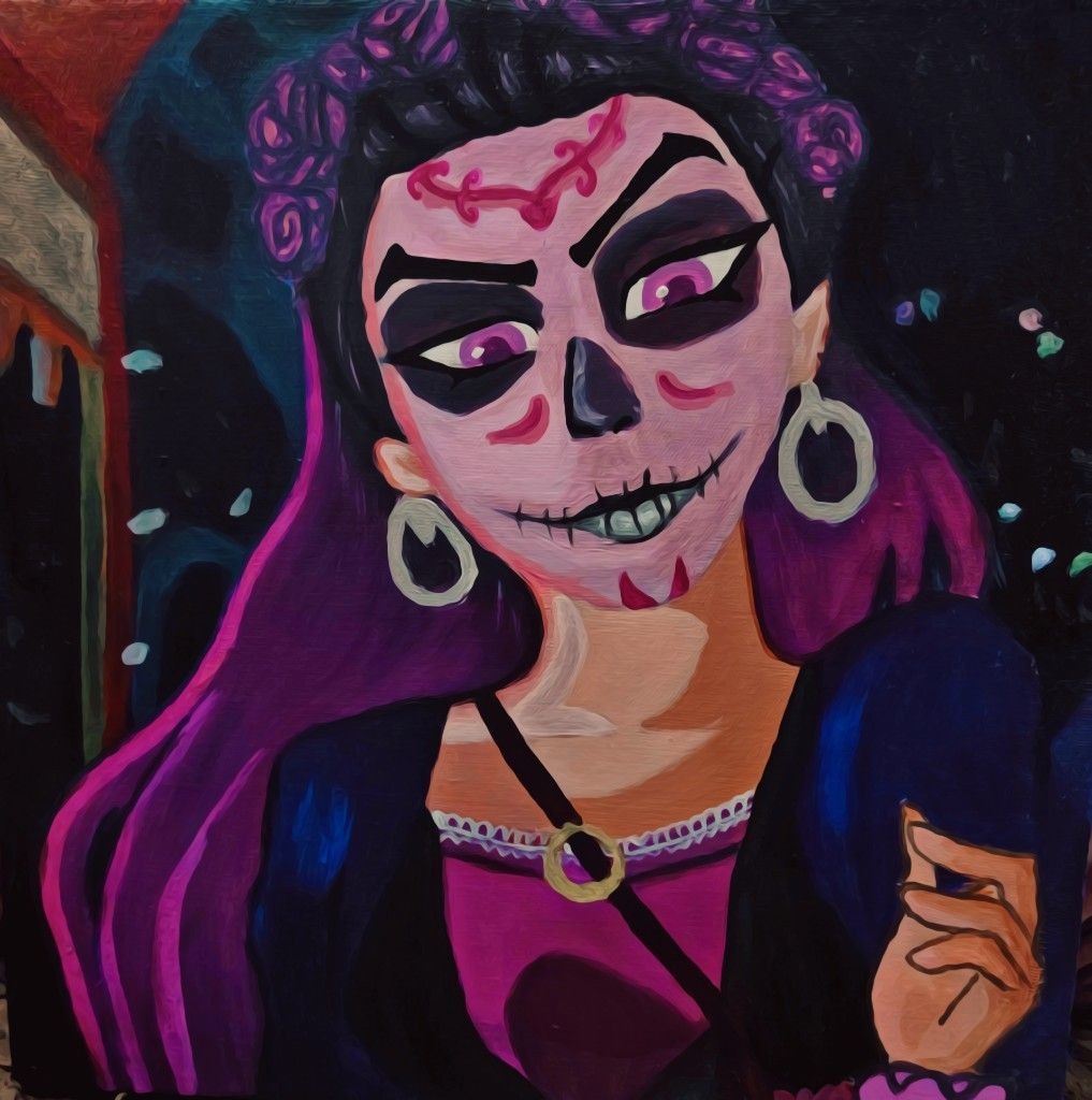 alaabaligh1's tweet photo. My new acrylic painting for Reyna💜
Hope you like it 💜💜
.
.
.
.
.
.
.
.
.
.
#reyna #reynavalorant #valorant #riotgames #valorantclips #valorantart #fanart #halloween  #halloweenmakeup #painting #acrylicpainting #art  #artista https://t.co/WRTfKd0EHA