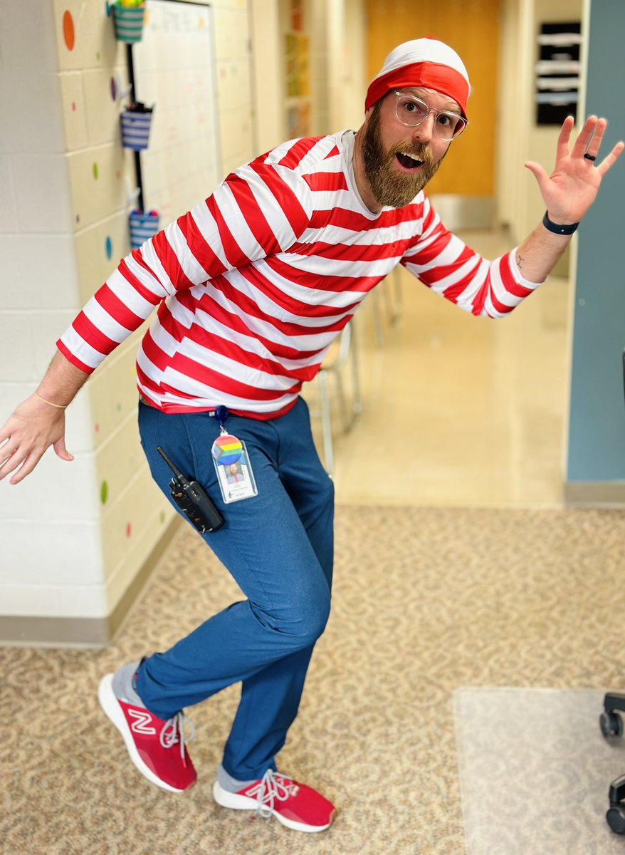 LibraryGeek678's tweet photo. Once again, my admin is cooler than yours…and way harder to find. 👀 #WeAreEI #WheresAdmin #WaldoThrowback @eastironms @EICSD https://t.co/gsDH8nSozi