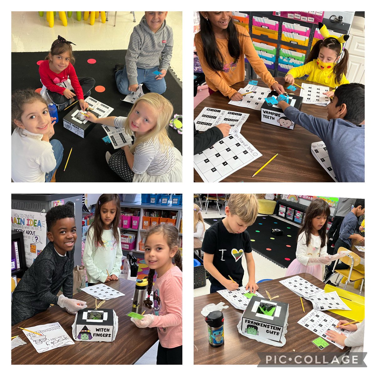 Spooky centers for Halloween! We had to dig through witch fingers, zombie brains, Frankenstein guts and more to find our math and reading questions! <a href="/OrlandCenter/">Center School</a> #bethereason135 #makeasplash