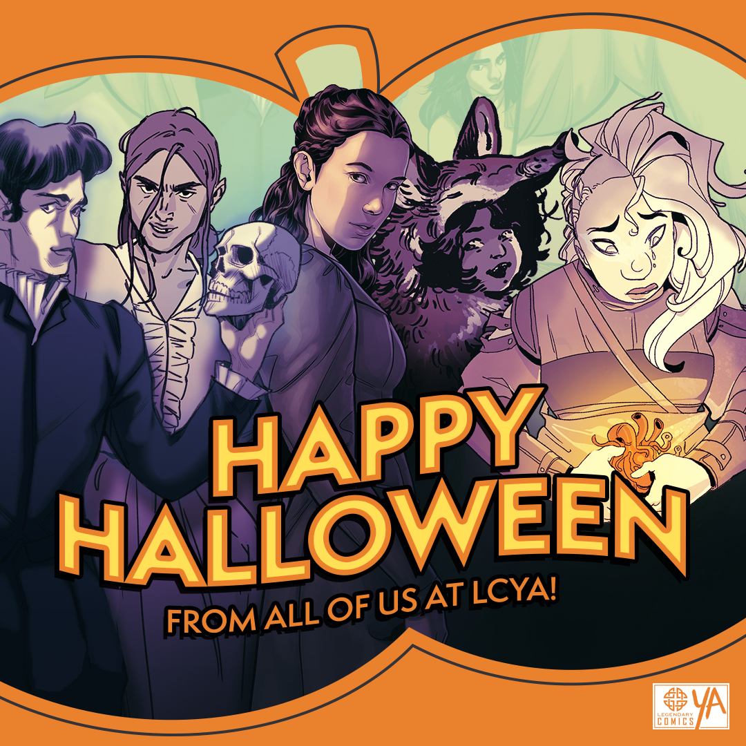 #HappyHalloween from all of us at Legendary Comics YA! What is your costume this year? #halloween #yabooks #thehearthunter #enolaholmes #championess #tragic #lupina #legendarycomics #comics #comicbooks #graphicnovels #originals #diversebooks #queerbooks