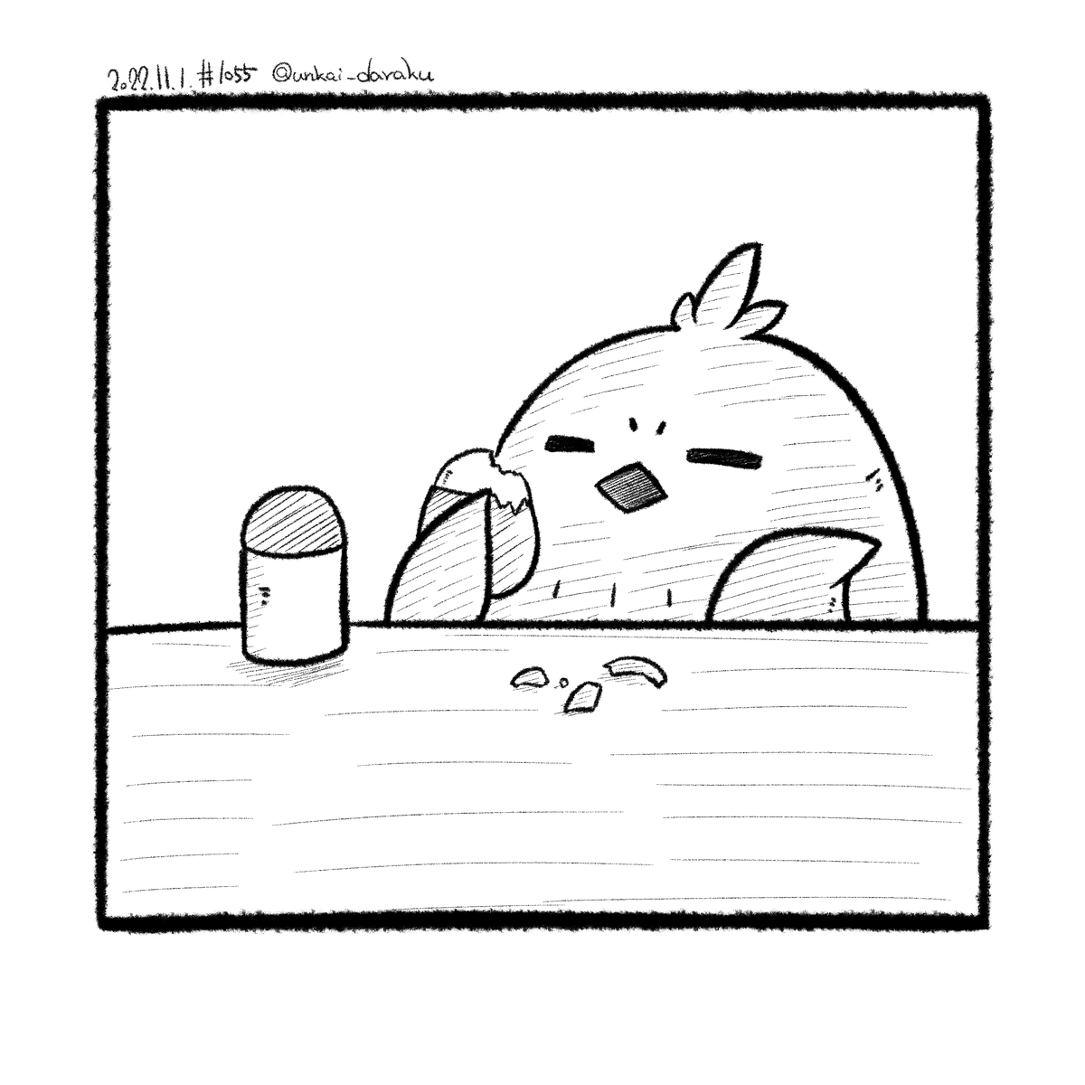 ラクガキおじさんの朝は早い。
おは ゆでたまごを食らうモフィ。
#art #illustration #drawing #絵 #お絵かき #イラスト #絵描きさんと繋がりたい #イラスト好きさんと繋がりたい #秋の創作クラスタフォロー祭り #w_witch #L_witch #ルミナスウィッチーズ