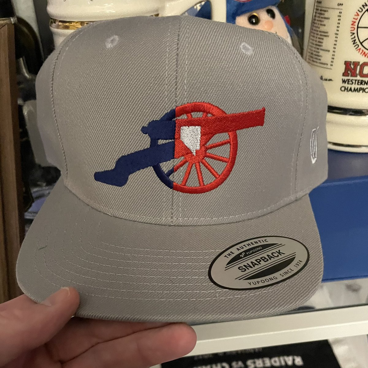 vegasvarsity's tweet photo. Happy Nevada Day local sports fans. Hey @GovSisolak @SteveSisolak I got a rivalry hat for you. #FremontCannon 

https://t.co/CDMefb6nmG https://t.co/Rr2d4tqo4f