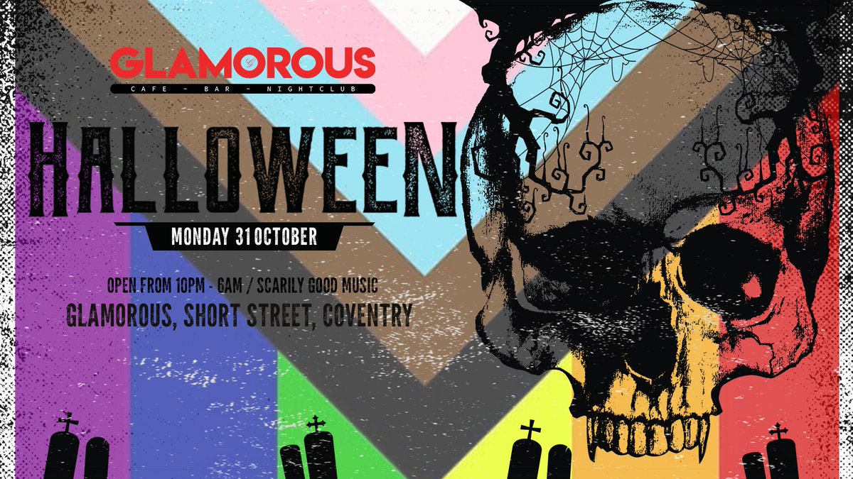 GlamCoventry's tweet photo. More?! MORE?! YOU WANT MORE !?!?!

After a big weekend of Halloween antics it's the big halloween night tonight !

Open 10pm - 6am with some scarily Good Music!

Normal Glamorous Mondays drinks offers are on.

Come and get your freak on! https://t.co/4RmbrXyJRb