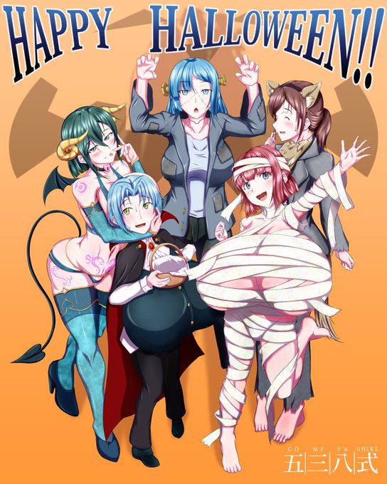 せっかくだし過去のウチの子ーズハロウィン絵上げとこ( ꒪ ◡ ꒪) 