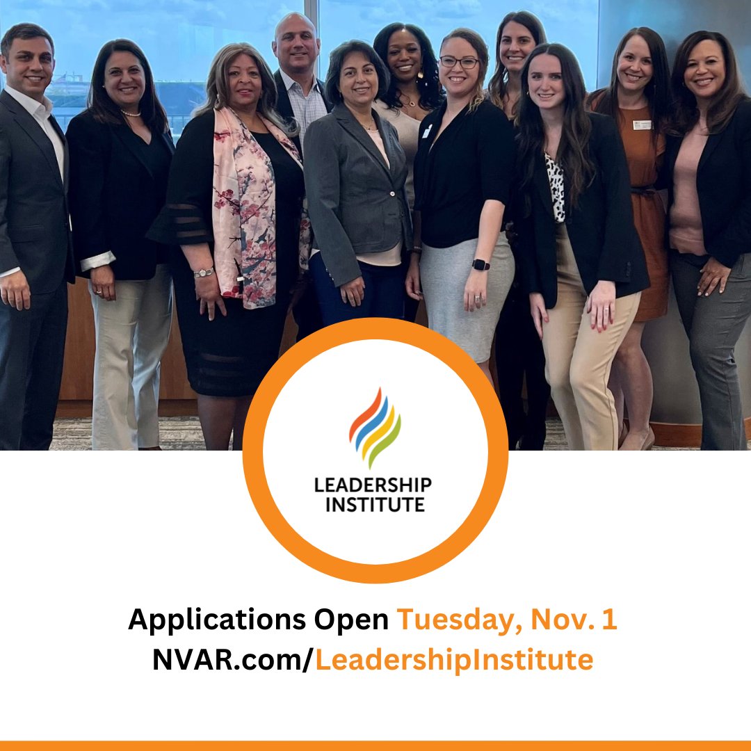 Applications for the 2023 Leadership Institute class open TOMORROW! 

The role of the Leadership Institute is to prepare members for a future in volunteer leadership within the Realtor® association environment. 

Learn more about Leadership Institute at NVAR.com/institute!