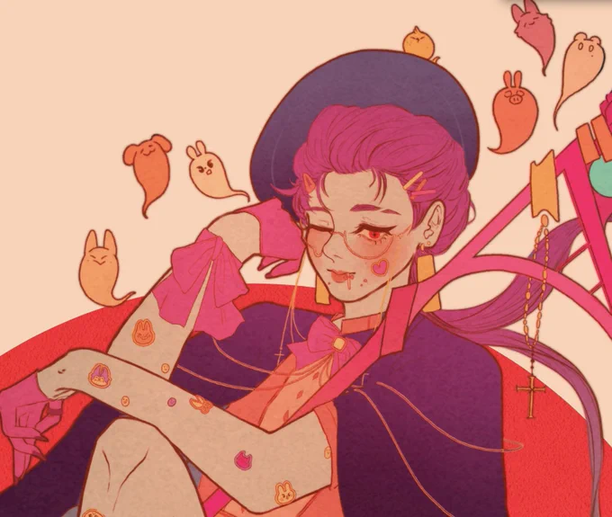 She did the linework and I painted it! I wanted to try using more vibrant colors what do you think!!! 