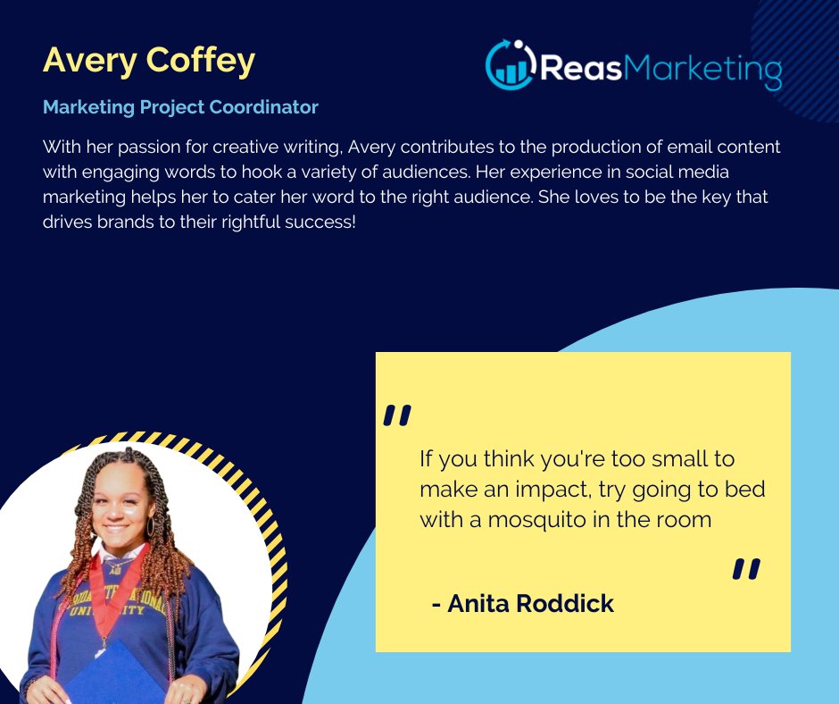 ReasMarketing's tweet photo. Happy Halloween! 👻 

It's the end of October so we want to give another shout out to our employee spotlight of the month, Avery Coffey! Read more about Avery's passion for creative writing &amp; how she contributes to the success and growth of clients! 

#EmployeeSpotlight https://t.co/RngvvwFJ6R