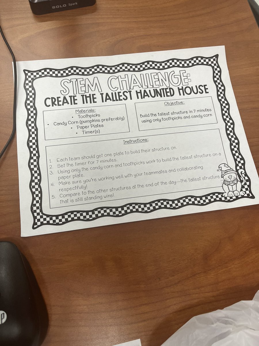 OConnell5th's tweet photo. Next up for STEM, who can build the tallest haunted house? @WegienkaWildcat https://t.co/80mb4VMUjh