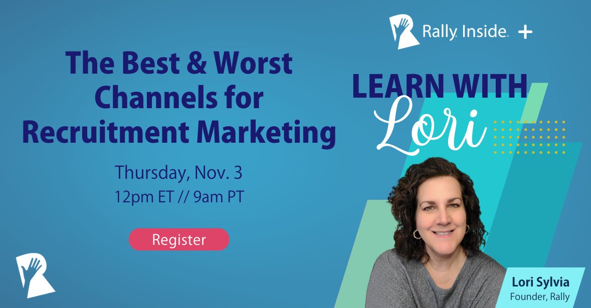 Are you confident in the #RecruitmentMarketing channels you use to engage talent? We have a 30-min strategy session on 11/3 for you! You just need a free Rally Inside account to get access (signing up takes just a few min). Get the tool + training &gt;&gt; insde.co/4wi2