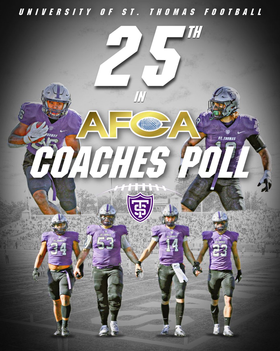 1️⃣st time in school history WE cracked the <a href="/WeAreAFCA/">AFCA</a> D-1 FCS Coaches Poll #Top2️⃣5️⃣ 🟣⚪️⚫️ #Pion23rs

afca.com/polls/

#Halloween #HalloweenGroove 🎃

#Faith | #Family | #Football 🔒✅