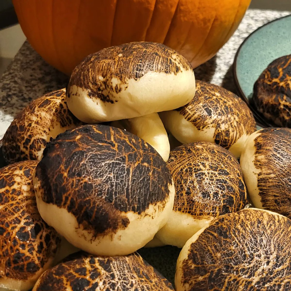 BbBroomfield's tweet photo. Trick OR Treat? Why not Trick AND Treat?
This Halloween #BakeOfTheWeek is both Trick and Treat! No, they're not mushrooms - they're Chocolate Buns! Each "mushroom" is filled with semi-sweet chocolate and a layer of chocolate paste on top to give it a mushroom-y look! https://t.co/731Ik9nNdh