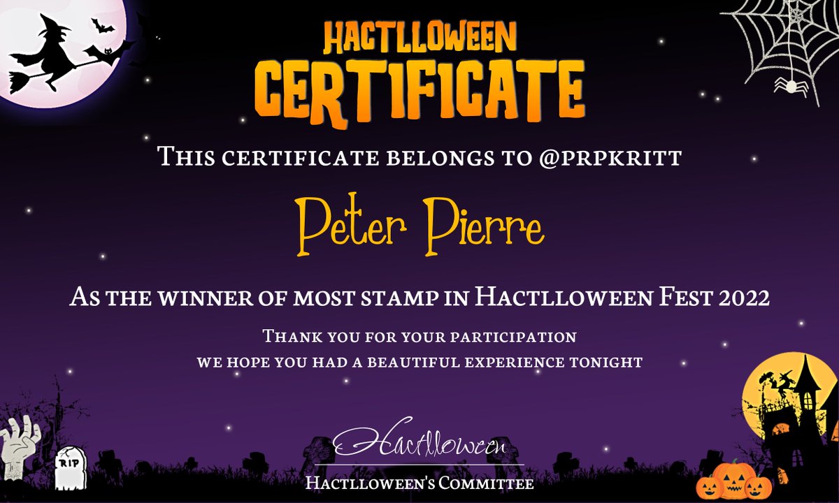HACTLLOWEEN's tweet photo. ️️
️️️️                   MOST STAMPS WINNER

Congratulations to: @2junyounq [Bundle Upchar claim to @ACTONMUSE] @prpkritt [Layout 5k claim to @TheAraish), @ttomhollnd [Layout 5k claim to @TheAraish]
️️
️️ https://t.co/0KYwnikAyE