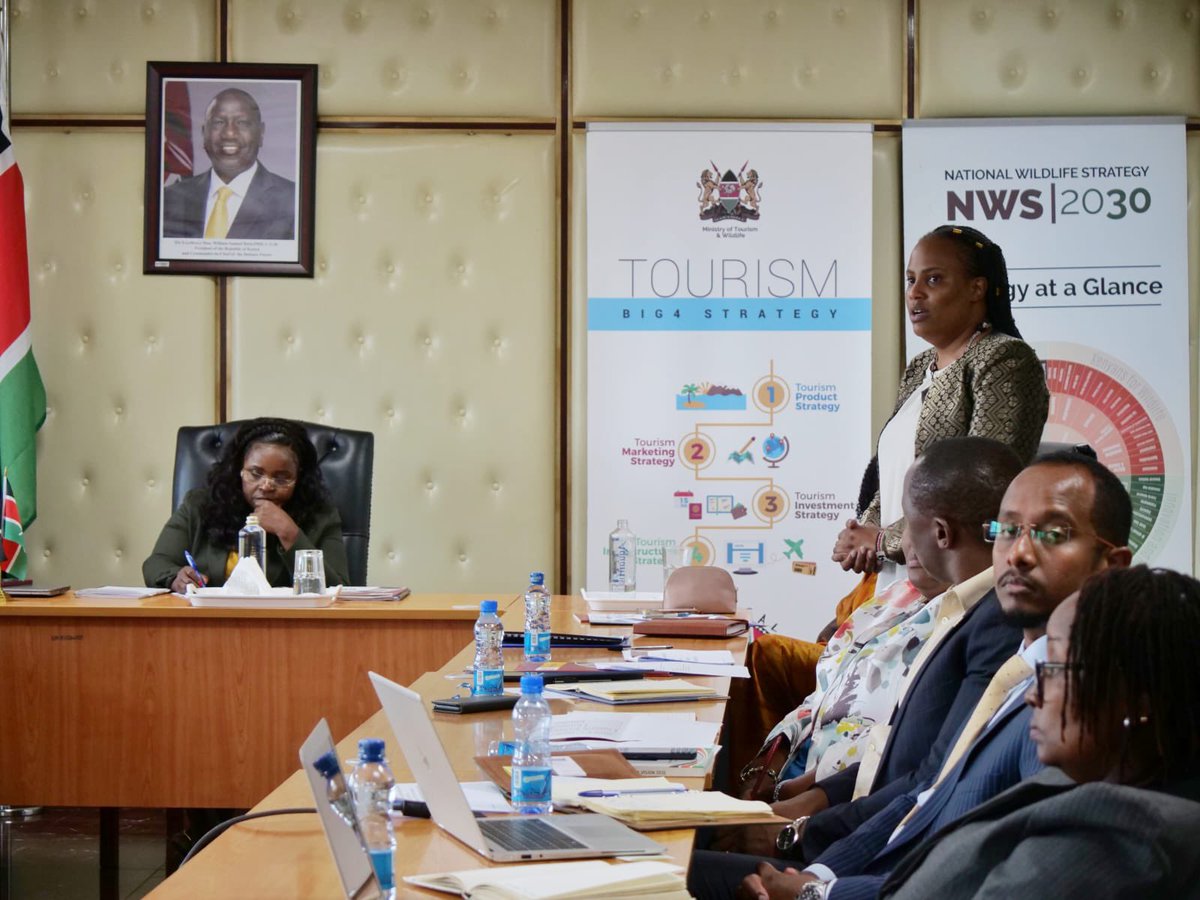 Cabinet Secretary, Hon. Peninah Malonza @peninah_malonza, today held briefing meetings with 3 Semi Autonomous Government Agencies (SAGAs) in the Ministry of Tourism, Wildlife, and Heritage.