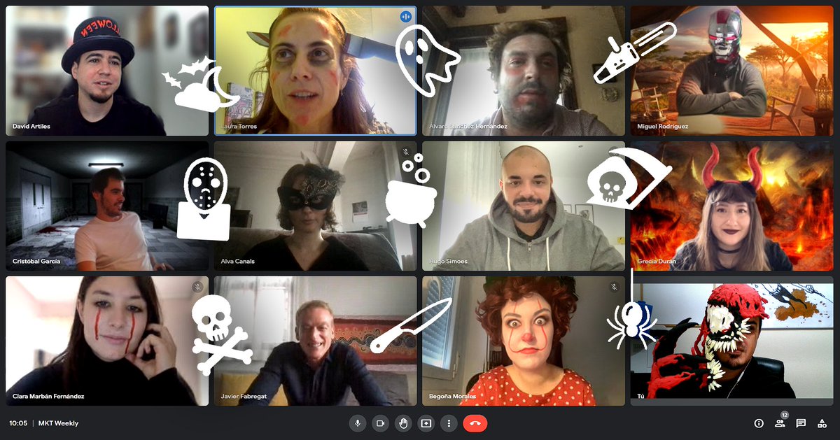 Gamelearn's tweet image. Happy #Halloween! Here&apos;s our fabulously spooky Marketing team all dressed up for the occasion! 👻😈🕷️🤡

#WeAreGamelearn