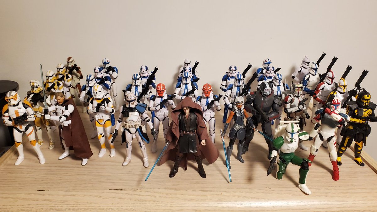 DStevensArt's tweet image. Slowly building up my black series Grand Army #StarWars #501stlegion #republiccommandos #212thattackbattalion