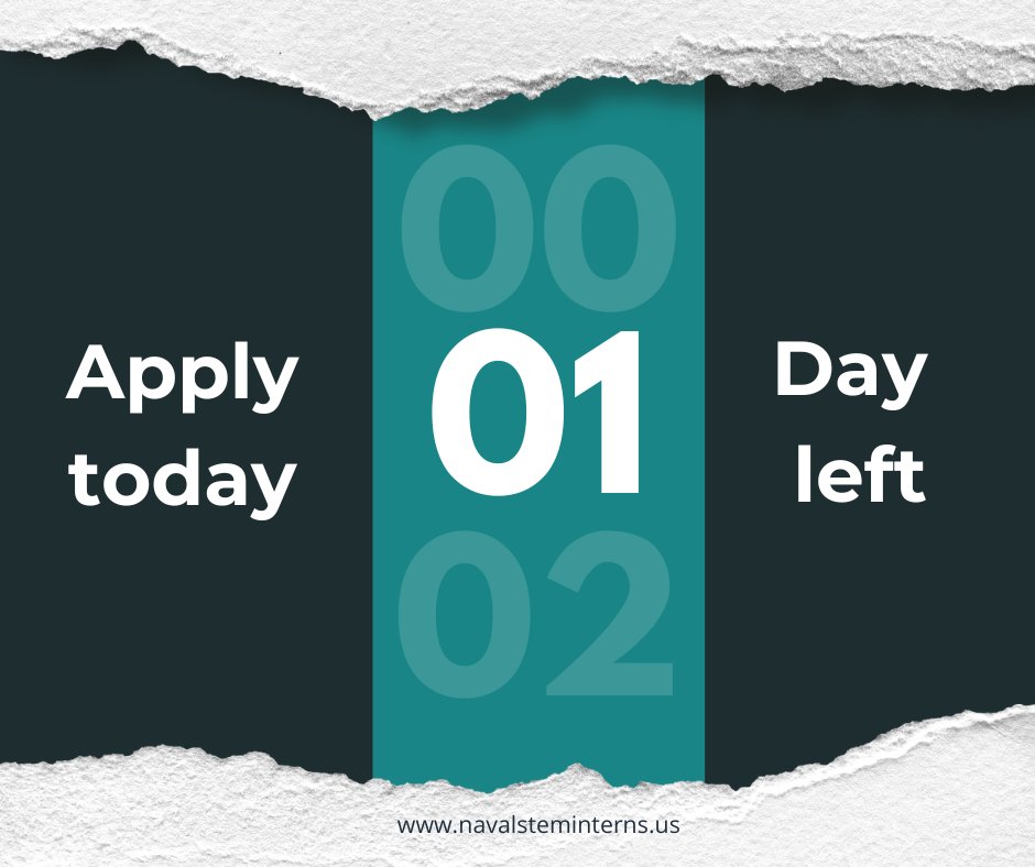 navysteminterns's tweet photo. If you are interested in STEM, we are looking for you. Applications close in 4 days! Hurry up and apply at: https://t.co/X7DERgBHJo  #STEMcareer #STEMeducation #STEM #STEMjobs #STEMedu #STEMeducation https://t.co/nEeRF4udgx