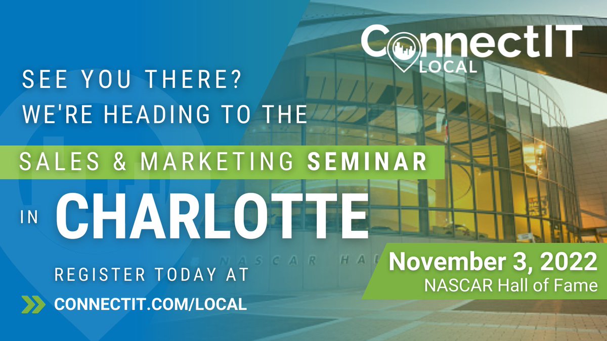 itglue's tweet image. Join us for next #ConnectITLocal Sales and Marketing Seminar on November 3 in Charlotte, NC!

This jam-packed day will include insights from the industry&apos;s most impactful solution providers including @KaseyaCorp, our sponsors, and more!

Sign up now: bit.ly/3Nj5cfv