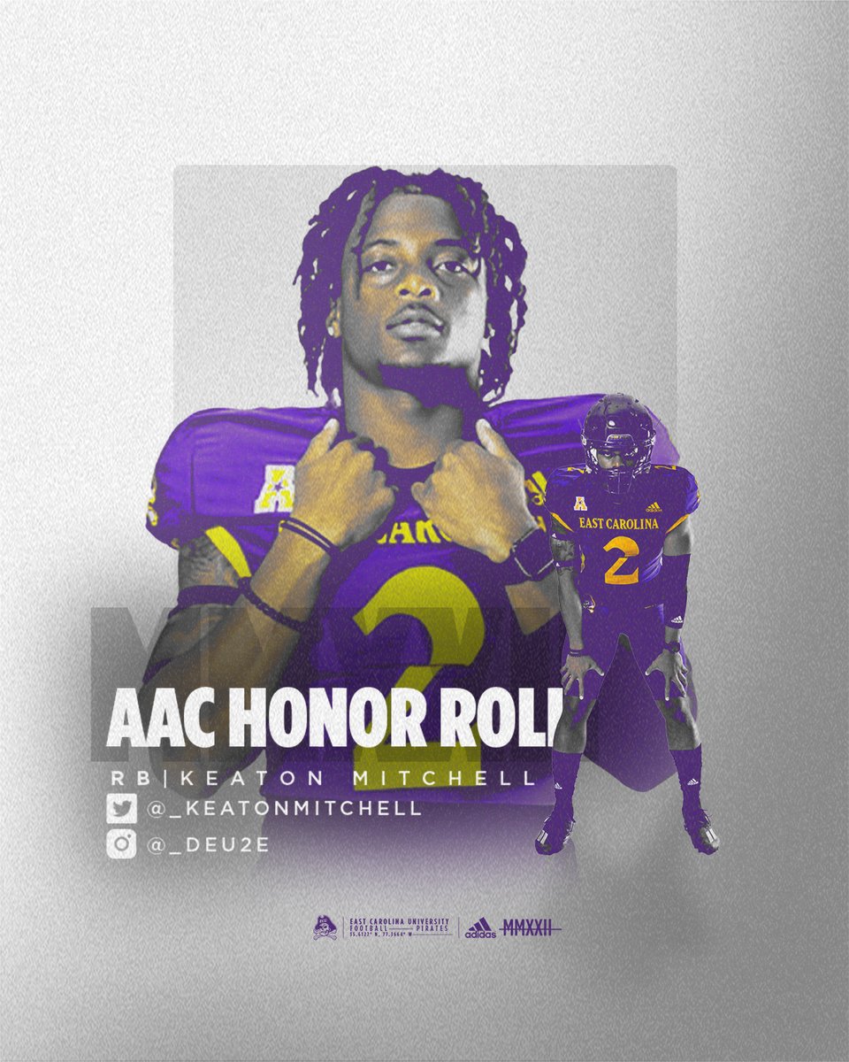 ECUPiratesFB's tweet photo. RB1 @_KeatonMitchell 🏴☠️ https://t.co/1lJUb07bbH