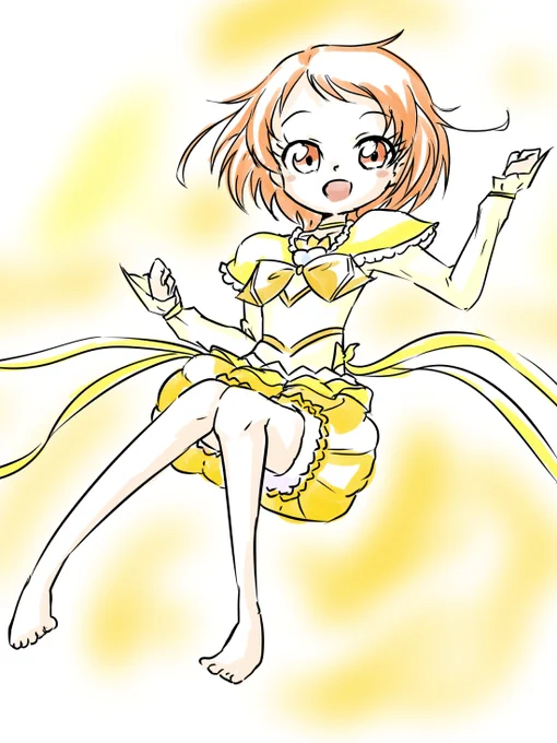 昔のお題箱より調辺アコ(キュアミューズ)の変身シーン(生足の所)スイートプリキュアの変身はきわどいね 