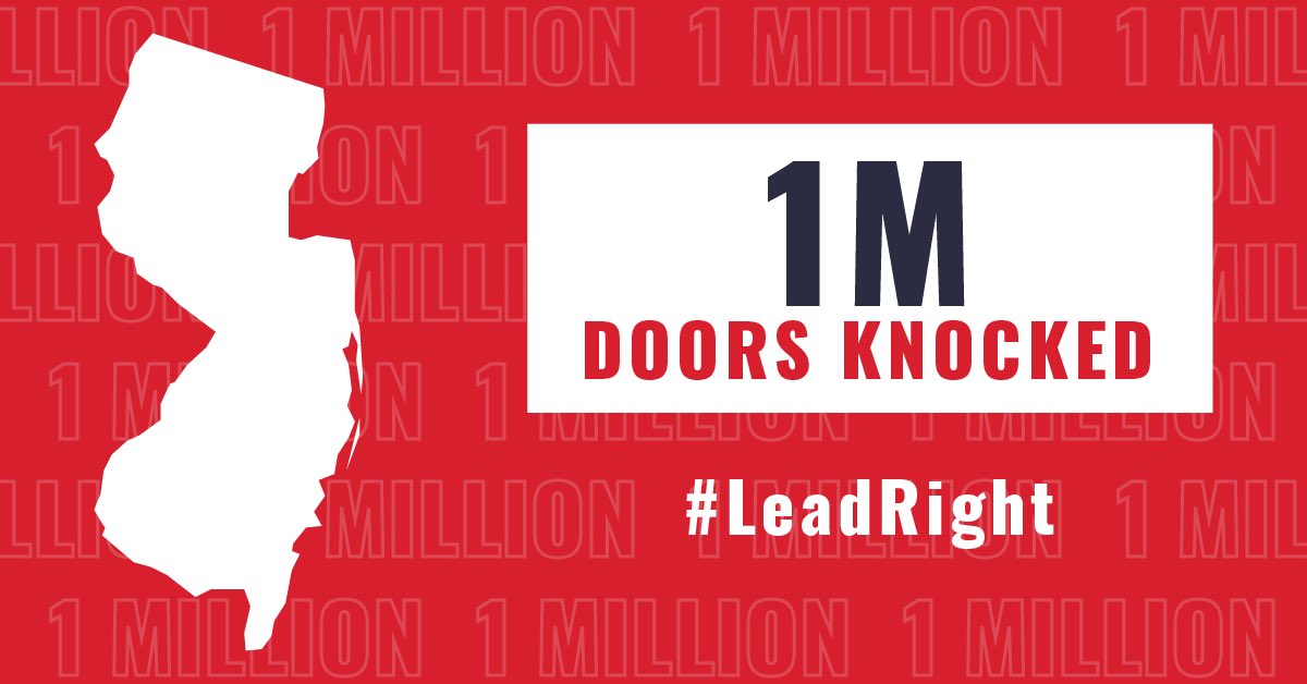 🚨🚨🚨🚨
Today, the <a href="/NJGOPField/">New Jersey GOP Field</a> crossed another HISTORIC milestone as we knocked on our 1 MILLIONTH Door! 

Thank you to everyone who’s come out and helped, but we aren’t done yet! Join us in the FINAL 8 days by clicking the link ⬇️ #LeadRight #BetheShark

gopvictory.com/nj/volunteer/