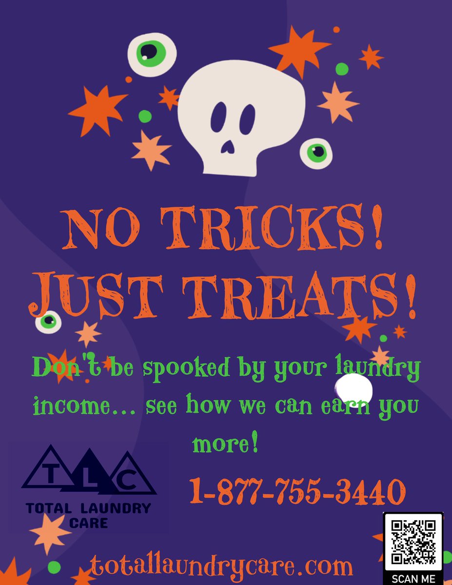 Happy Halloween from Total Laundry Care! 

#multifamilylaundry #commerciallandry #totallaundrycare #halloween2022