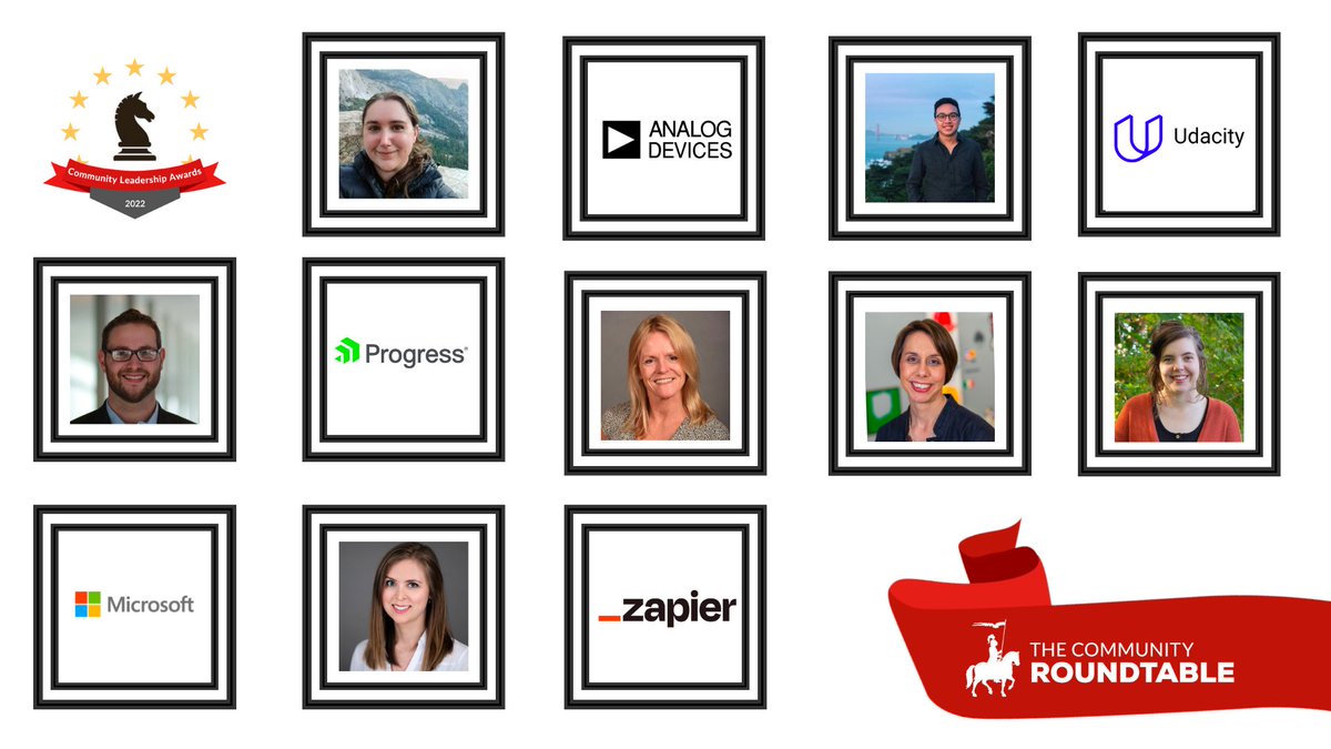 TheCR's tweet photo. Thrilled to announce the winners of the 2022 Community Leadership Awards! 

Congrats to all the  winners, including:
@ducks914 
@VVoPham 
@zapier 
@ProgressSW 
@udacity 
@BainAlerts 
@thomsonreuters 
@ADI_News 
@Microsoft 
@ExtremeNetworks 

https://t.co/HdXFoXF3aO

#cmgr #cmgt https://t.co/DVnBDyCw7d