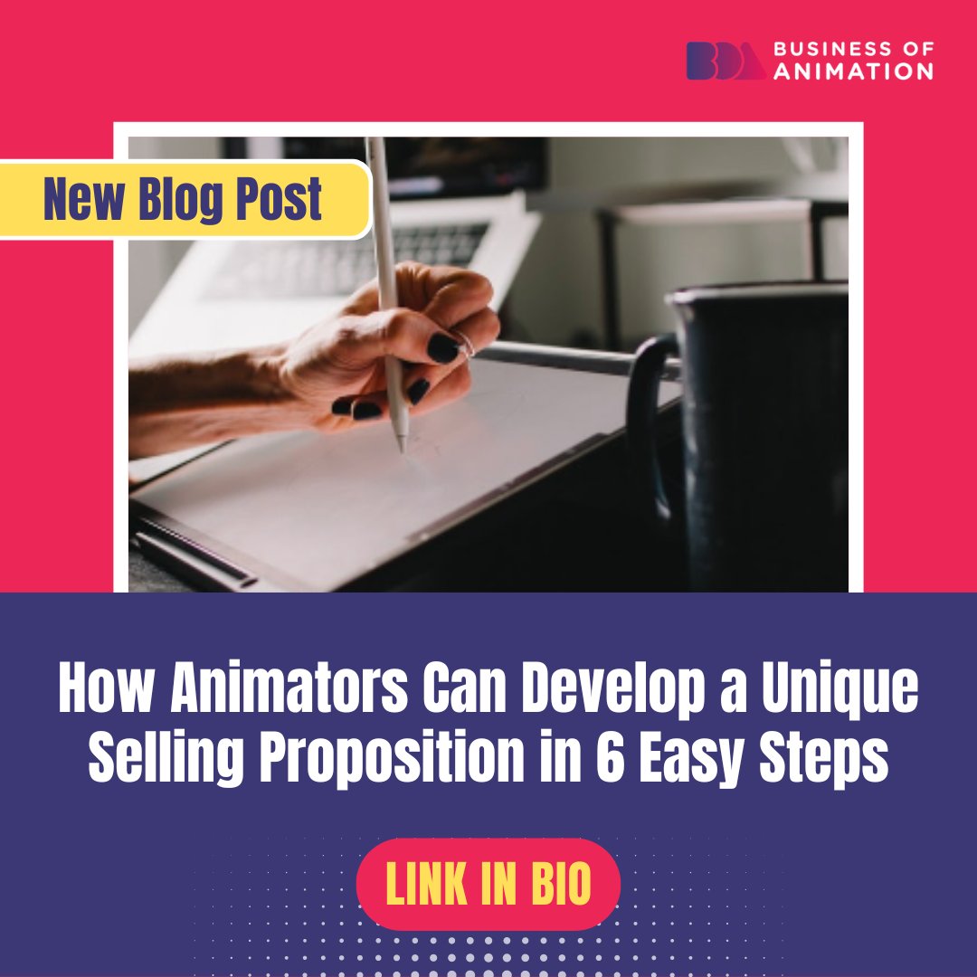 animationbiz's tweet image. Want to learn the easy ways you can develop your unique selling proposition as an animator?

Read our blog "How Animators Can Develop a Unique Selling Proposition in 6 Easy Steps" now! Link in bio.

#AnimationMarketing #AnimatedMarketing #MotionMarketing #AnimationAdvertisement