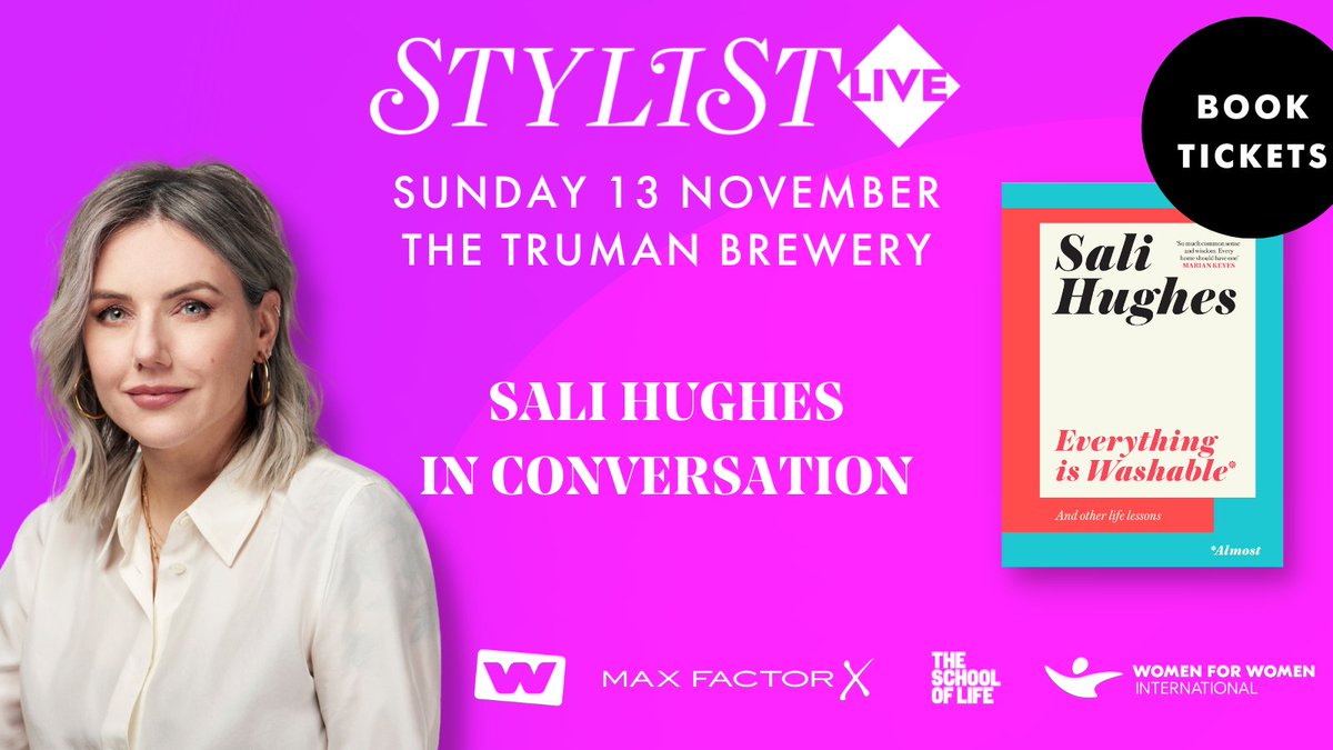 In Everything Is Washable @salihughes has advice on the big, the small and everything in between. We're thrilled to have her join us at #StylistLive to share no-nonsense life advice.

Save 15% on tickets with code STYLIST15
Book now from £22.10: tinyurl.com/5n8akh5