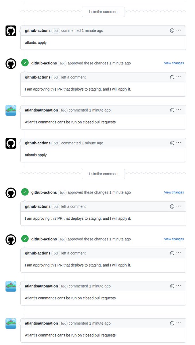 Accidentally went a bit too hard on the automation today and triggered an infinite loop comment chain on a PR
