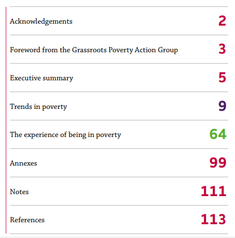 Here is the contents page of the 2022 Joseph Rowntree Foundation report 'UK Poverty 2022; The essential guide to understanding poverty in the UK' - which you can find here: dioceseofleeds.org.uk/caritas/wp-con…