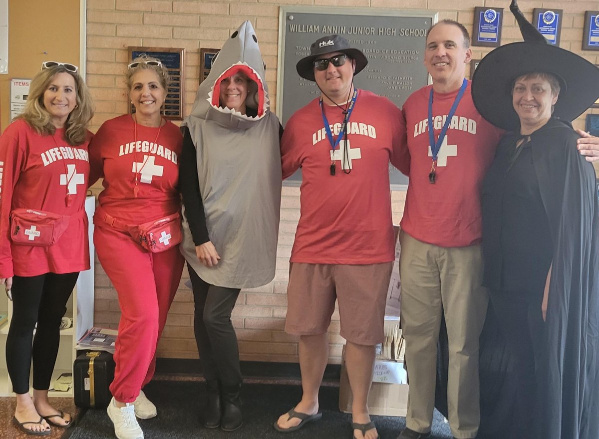 WAMSBTSD's tweet photo. Happy Halloween from the main office and administrative staff at WAMS! SHARK IN THE WATER!!! https://t.co/5vbwvfkf7i