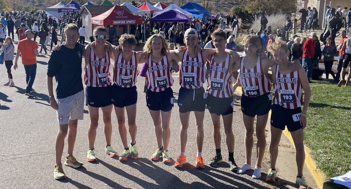 HeritagEagles's tweet photo. Congratulations, Heritage Cross Country for their finishes at State over the weekend! Girls finished 14th! Boys took 15th! Gavin Batron was the top finisher for the boys at 31! Linda Weigang was the top finisher for the girls at 40! https://t.co/SQW6aOw4mK