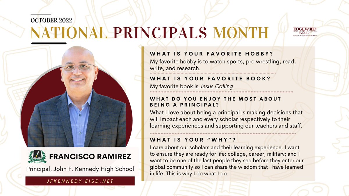 As we close up #NationalPrincipalsMonth, we're featuring another round of dedicated individuals who proudly #serve and #support #EISD #students, staff and #community! ✨