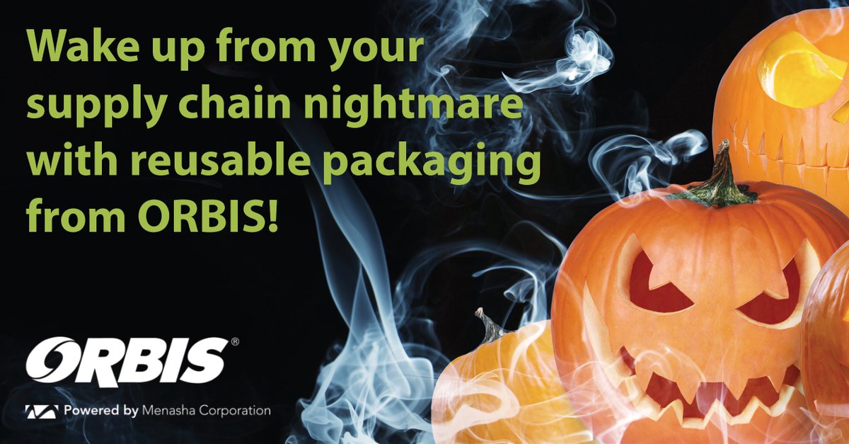 orbiscorp's tweet image. Happy Halloween! Get rid of that horrifying limited use packaging in your supply chain by switching to reusables with ORBIS! #PackagingNightmares #SwitchToReusables #ABetterWayWithORBIS