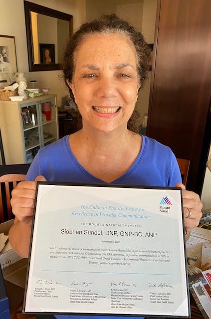 Congratulations Dr. Siobhan Sundel, recipient of The Cullman Family Award, which honors @MountSinaiNYC physicians across who demonstrate exceptional communication in clinical practice. Recipients rank among the top 1% nationally in the Clinician & Group Survey (CG-CAHPS).