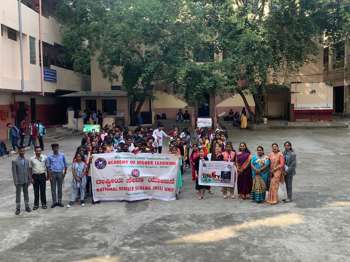 mlaahl's tweet photo. MLA Academy Of Higher Learning NSS unit celebrates National Unity Day by taking Unity Pledge and adopting #Unity Run @PMOIndia @KarnatakaNss @YASMinistry @_NSSIndia https://t.co/0n6XfErWdG