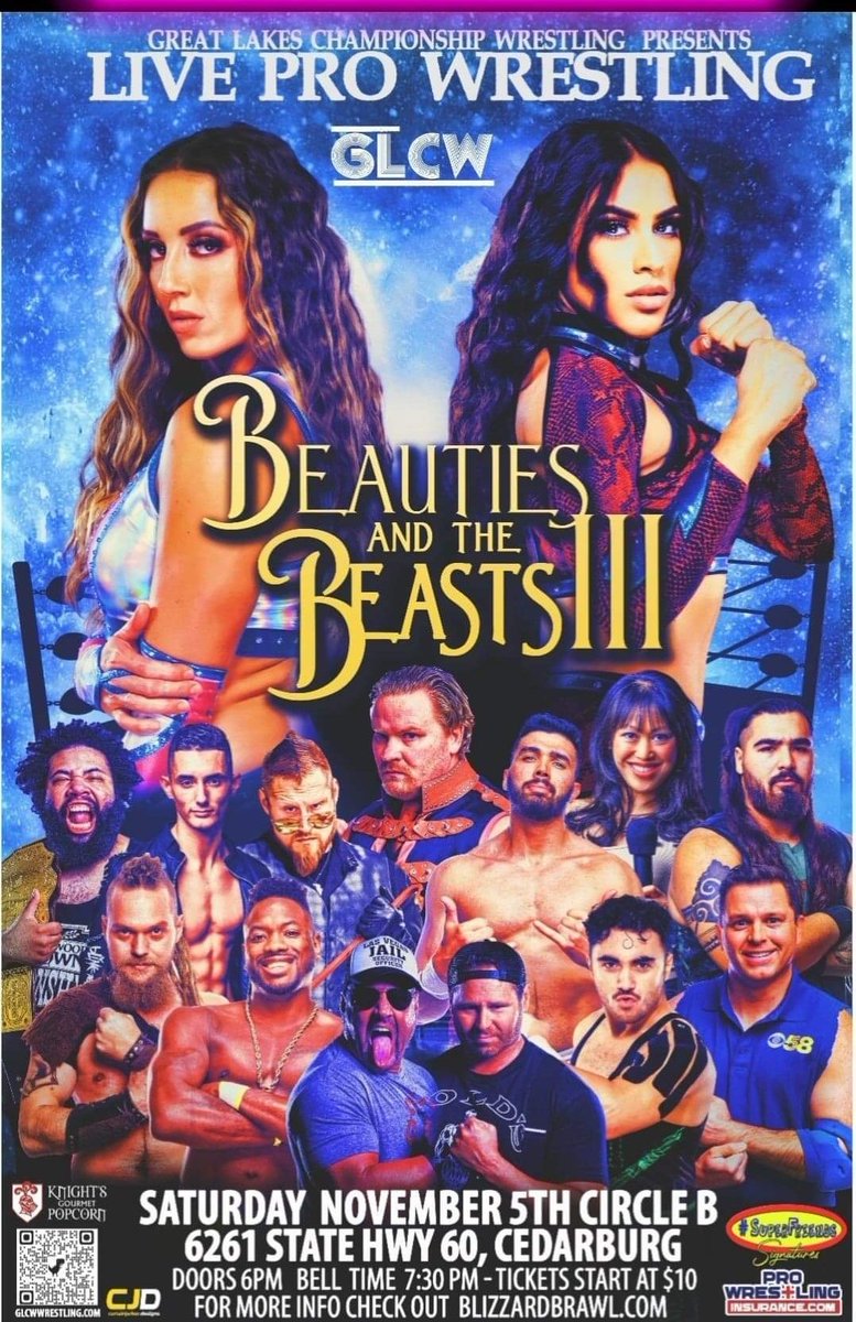 Saturday Night. Circle B in Cedarburg, Wisconsin 

<a href="/BlizzardBrawl/">Great Lakes Championship Wrestling</a> presents - Beauties and the Beasts 3.  <a href="/ImChelseaGreen/">CHELSEA GREEN</a> vs. <a href="/tiffanynieves_/">Tiffany Nieves | Wrestler 🇵🇷</a> .  Plus loser leaves town match: Fanny Pack Party vs The Express.  Tix at BlizzardBrawl.com