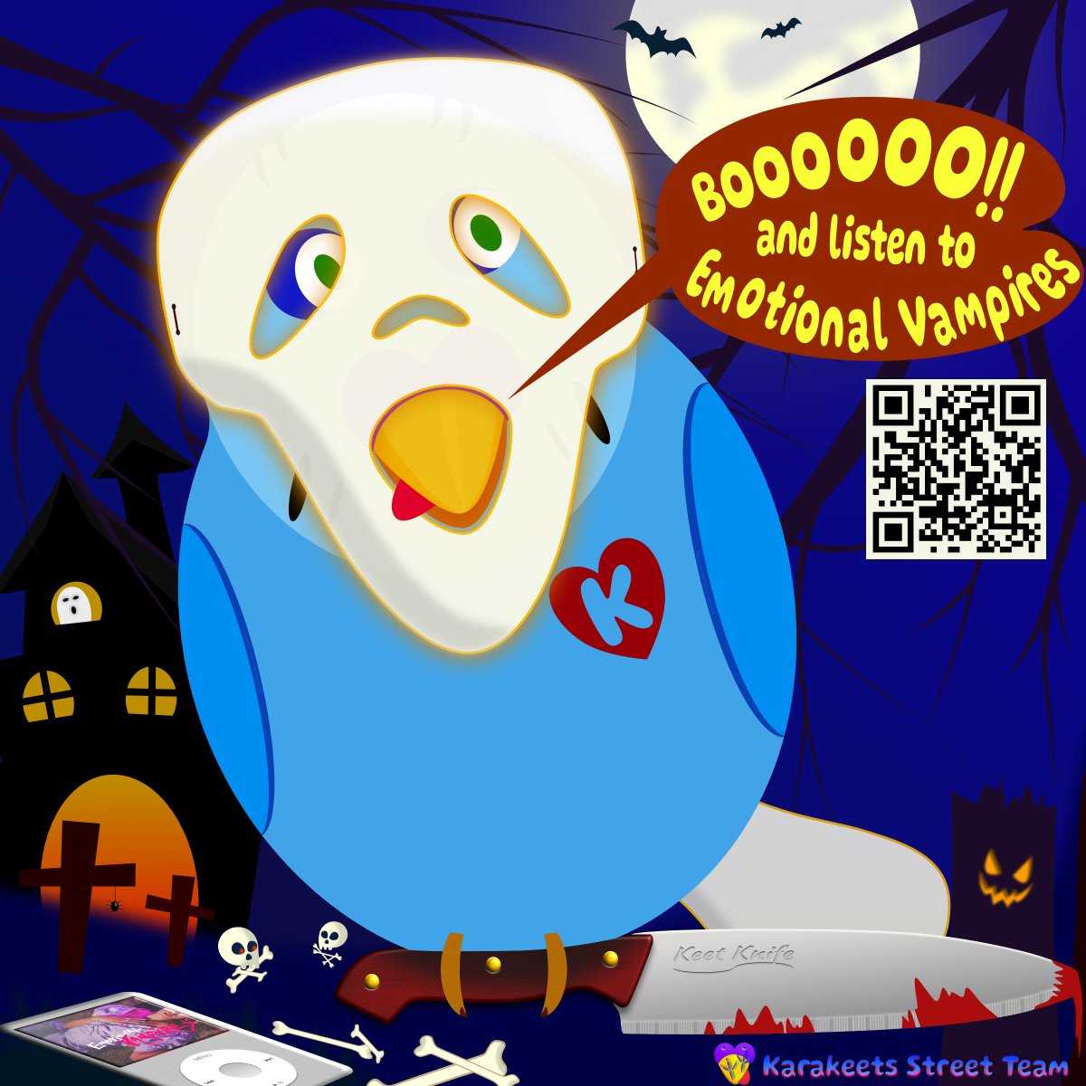 tgaudin's tweet photo. Happy Halloween Kara, Karakeets and everyone.
Don't forget to listen to "Emotional Vampires" by @mskaraconnolly using this link https://t.co/vlKalOrYyy or the QRCode ππ¦πΆπ
#Halloween #Karakeets #KaCaw https://t.co/pCspMCzbD8