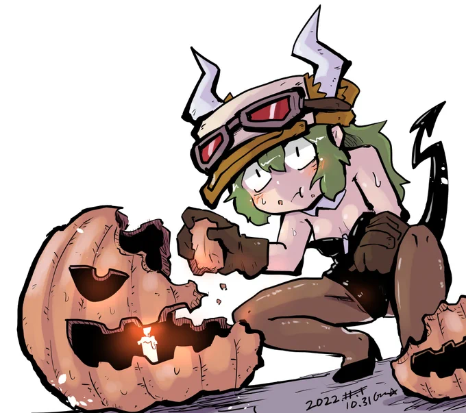 ハロウィン飾りを食って回るヤベー女 