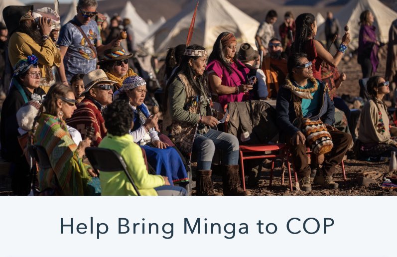 20/. Last year, a delegation of 146 Indigenous leaders made long &amp; arduous journeys to COP in Glasgow

Among them was <a href="/MingaIndigena/">Minga Indígena</a> who, this year are struggling to cover the costs of travelling to #COP27

You can help them be heard by donating here👉is😉donorbox.org/help-bring-min…
