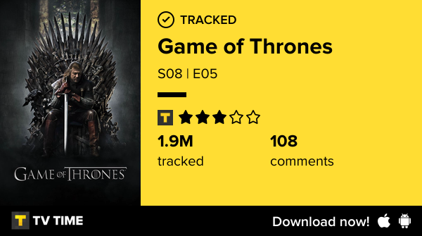 deadlyvampires's tweet photo. I've just watched episode S08 | E05 of Game of Thrones! #GoT  https://t.co/TubPc9kzU0 #tvtime https://t.co/Krb5SEEkha