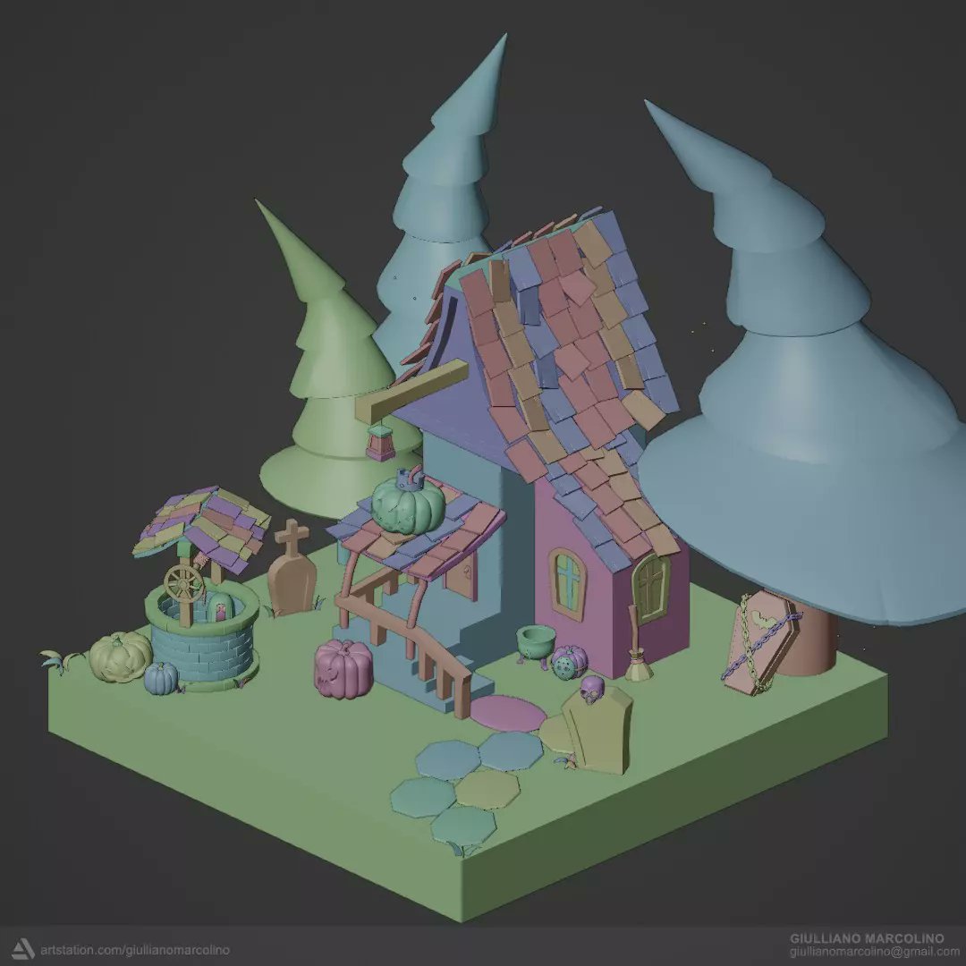 Giulliano_Marc's tweet photo. Projeto feito pro terceiro desafio do curso de blender da escola Revolution.
 #blender #b3d #halloween https://t.co/1iTzS5tf3U