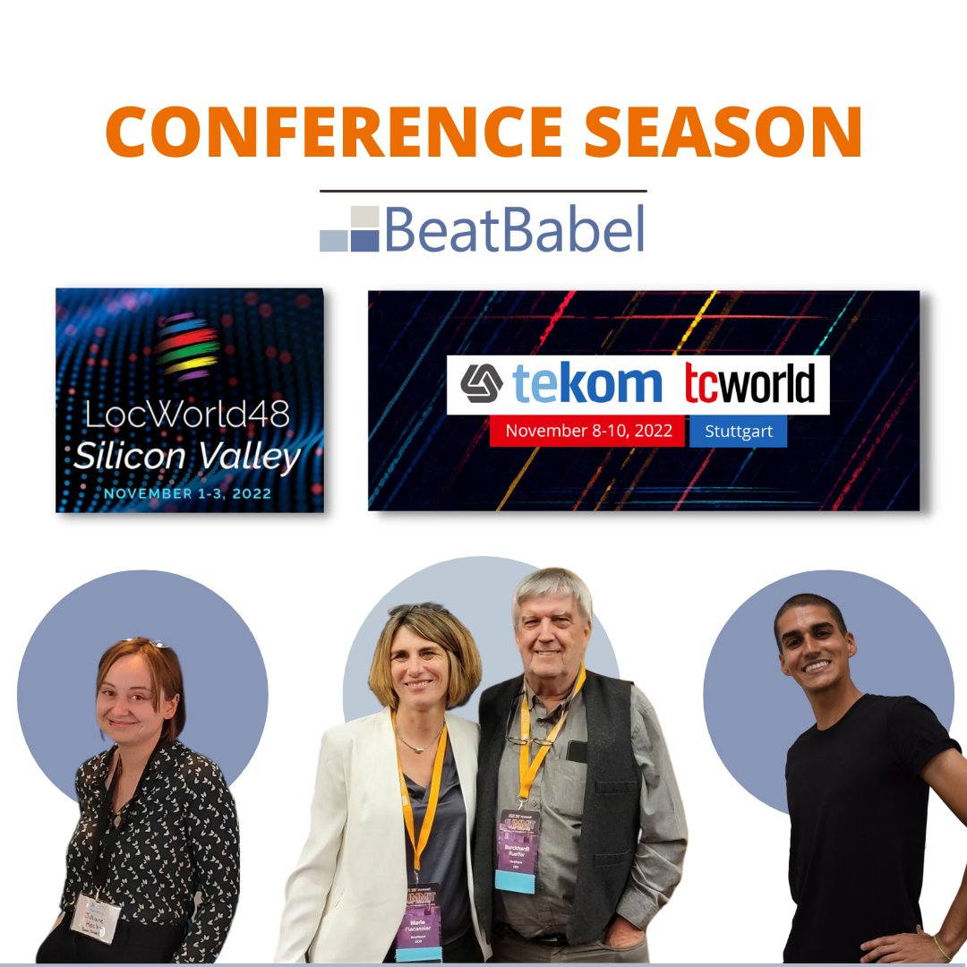 Busy #language conference season with our <a href="/BeatBabel/">BeatBabel</a> team, starting with <a href="/LocWorld/">Localization World</a> in Silicon Valley, onto Germany for <a href="/tcworld/">tcworld</a>, stopping at the <a href="/GALA_Global/">GALA</a> Mixer in Stuttgart! Who will be in Silicon Valley this week? Or at #TCWorld next week? #l10n #locworld48 #tekom #xl8