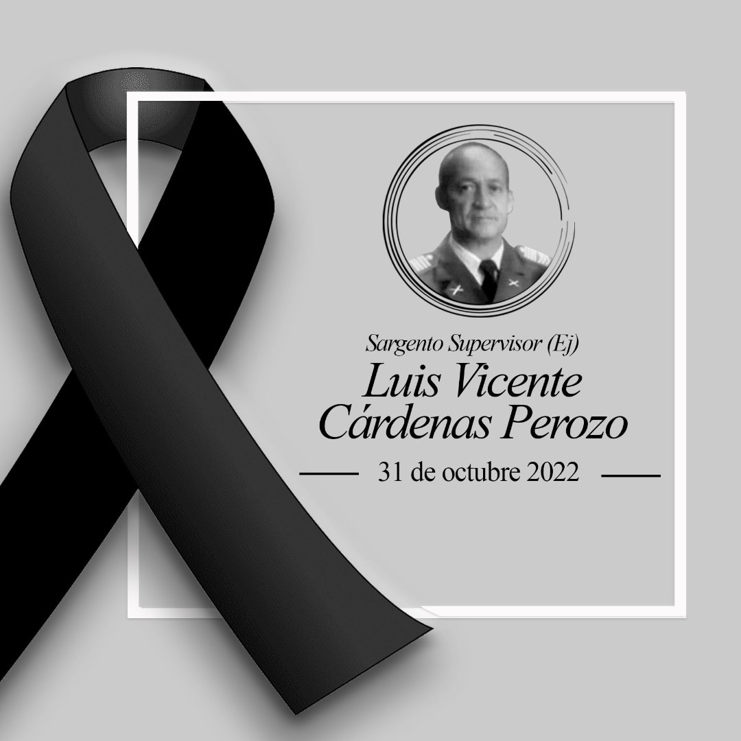 PanchoArias2012's tweet photo. Lamentamos profundamente la partida física del S/S (Ej) Luis Vicente Cárdenas Perozo, a quien nos unían lazos de amistad fraterna.En nombre de mi familia y en el mío propio, hacemos llegar a todos sus familiares nuestras palabras de condolencias por tan dolorosa perdida. https://t.co/q8R65xjMRg