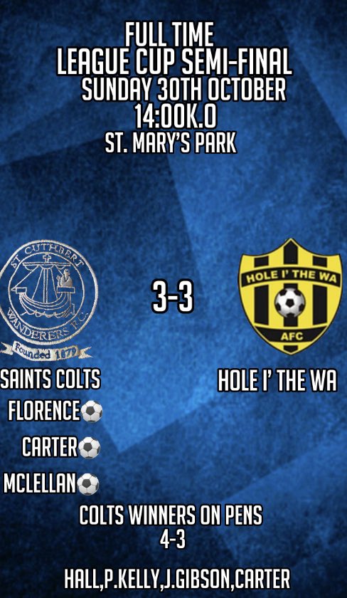 SaintColts's tweet photo. Saints Colts 3 Hole I’ The Wa 3 
Colts Winners On pens. This was the Colts biggest Game in there 5 month history. #monthecolts https://t.co/OyzIbw7Onq