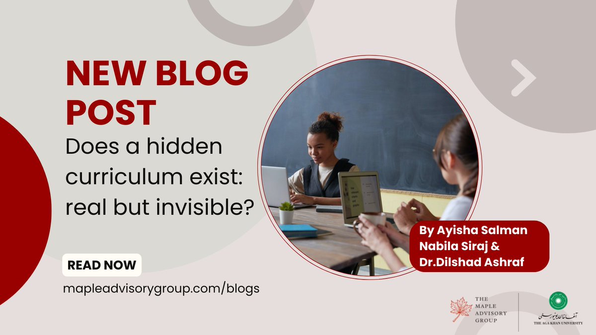 MapleAdvisory's tweet photo. We're delighted to share the fourth blog of the Maple Advisory x AKU-IED Blog Series, conceptualizing the Hidden Curriculum.

Read here: https://t.co/FBo8ObzQvo

We look forward to hearing your thoughts and feedback.🍁

#Blog #Education #Curriculum https://t.co/rZZ9nJNXs6