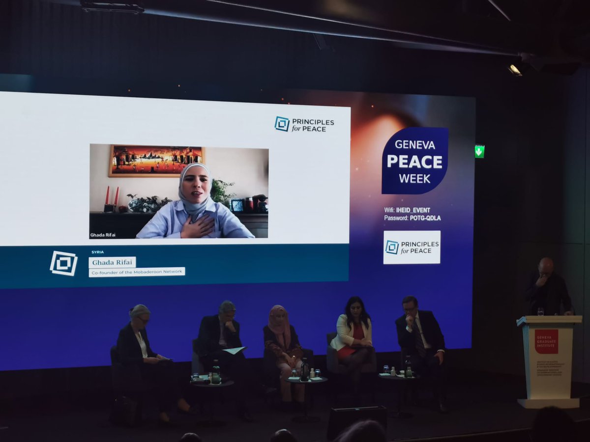 PrinciplesPeace's tweet photo. P4P partner @MobaderoonSY &amp; @ghrifai share thoughts on collaboration, highlighting importance of listening to &amp; learning from the creativity at the community level. Peace efforts and platforms should be locally engaged and globally connected. https://t.co/sRbyJlbDO3