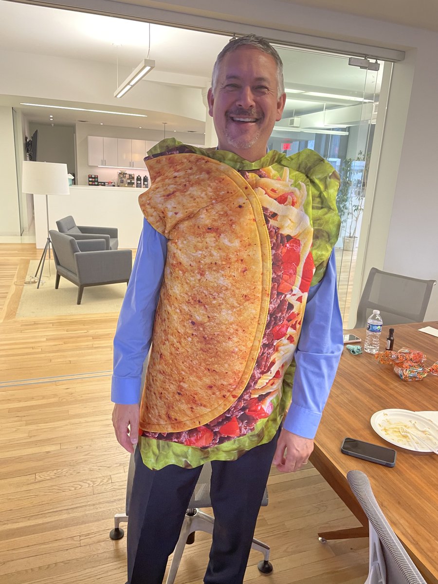 CRIMSONagency_'s tweet photo. Spooky season is real! 👻 🎃 
Our team had a Halloween celebration with a delicious lunch from @SlowsBarBQ and an office costume competition with the team! 
#halloween #MCCI #AgencyLife https://t.co/c6Ldu5CRgV