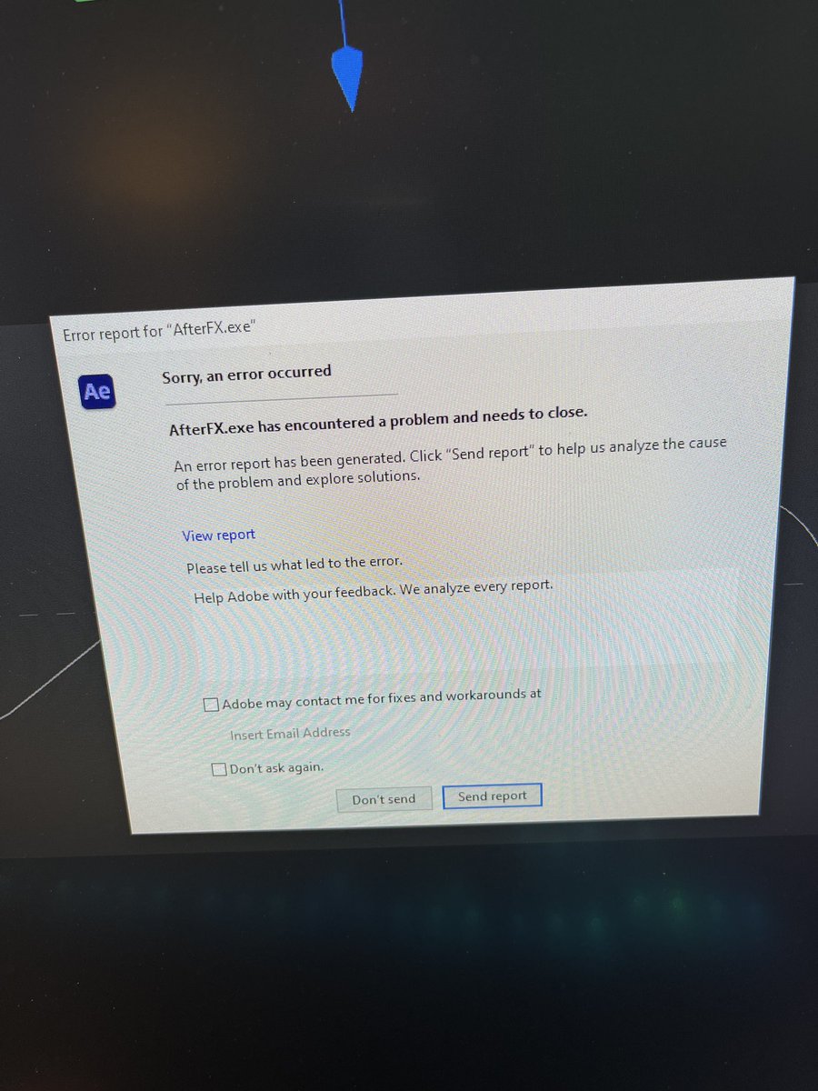 Brand new fresh install of <a href="/AdobeAE/">Adobe After Effects</a> 2023. Made sure not to bring over my old preferences so as to not cause a problem. Double checked that all the plugins I install (2 of them) were compatible with 2023 and yet it still crashes on me.